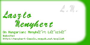 laszlo menyhert business card